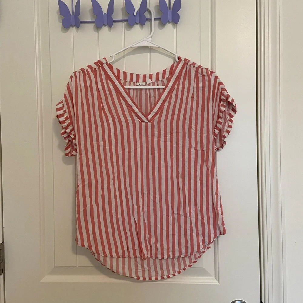 GAP‎ women’s cuffed sleeve striped blouse — XS